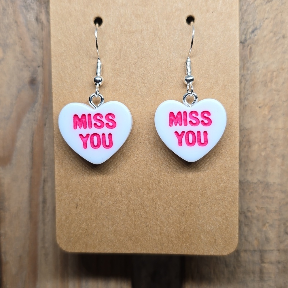 Sweetheart Candy White Miss You Earrings